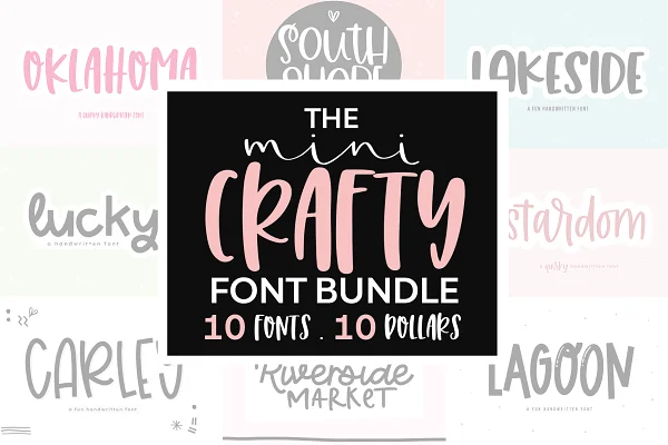 Download Mini Crafty Font Bundle Font Free - Kufonts.com