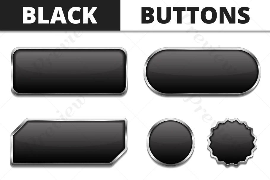 Download Black Buttons Graphic Free - Kufonts.com
