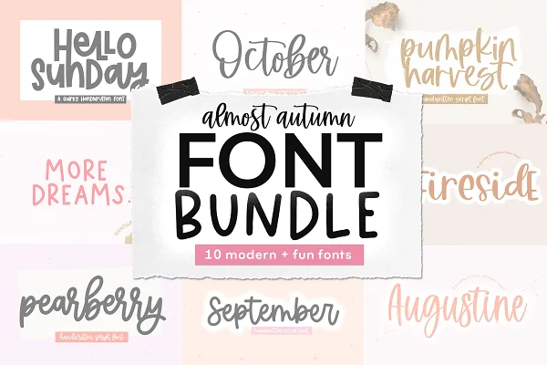 Download Font Bundle - Almost Autumn Font Free - Kufonts.com